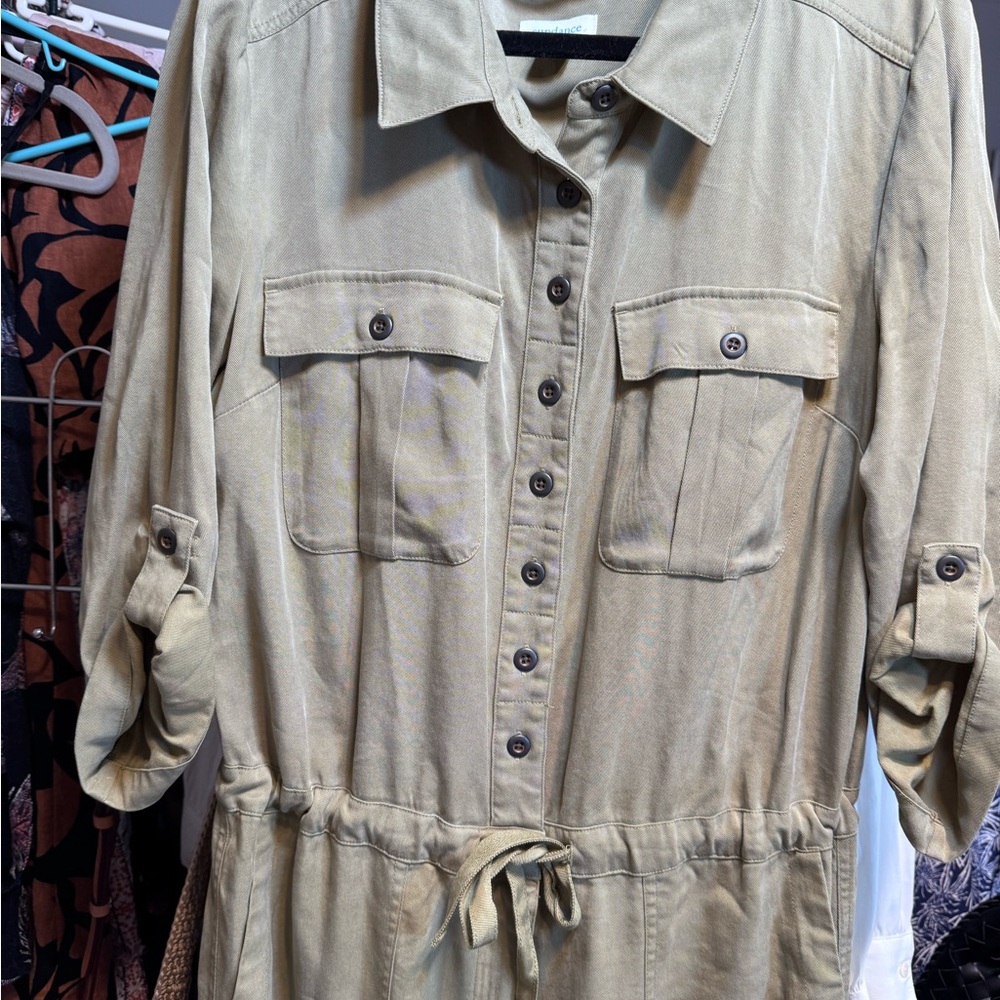 Sundance Olive Utility Jumpsuit - Picture 2 of 10